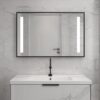 Backlit mirror with black frame